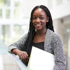 university student smiling