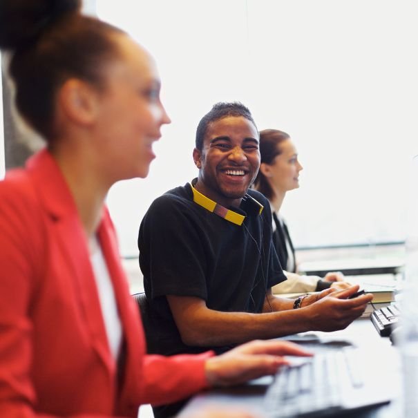 Students in a computer lab